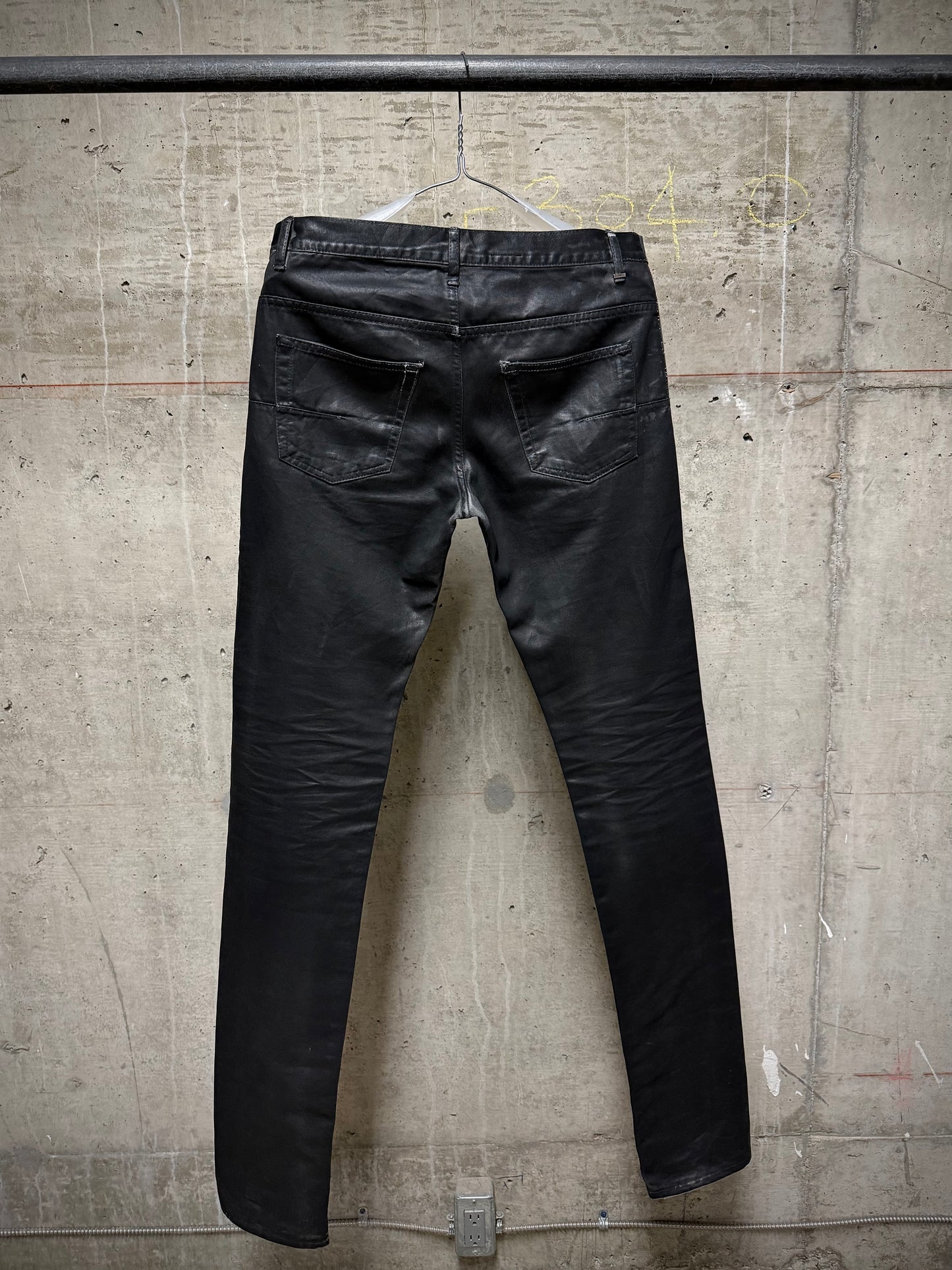 DIOR HOMME by Kris Van Assche AW08 Black Waxed Cotton Skinny Denim