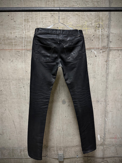DIOR HOMME by Kris Van Assche AW08 Black Waxed Cotton Skinny Denim