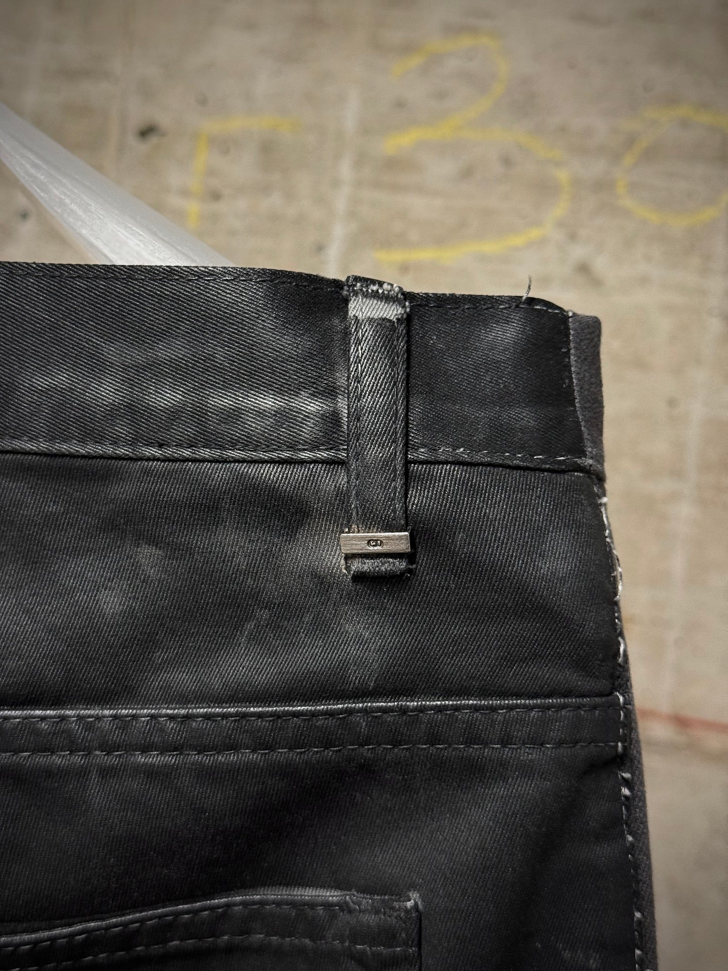 DIOR HOMME by Kris Van Assche AW08 Black Waxed Cotton Skinny Denim