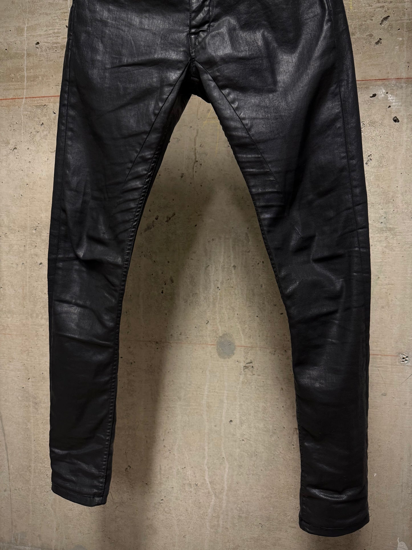 Rick Owens DRKSHDW AW15 "SPHINX" BLACK WAX 'Detroit Cut' Skinny Denim