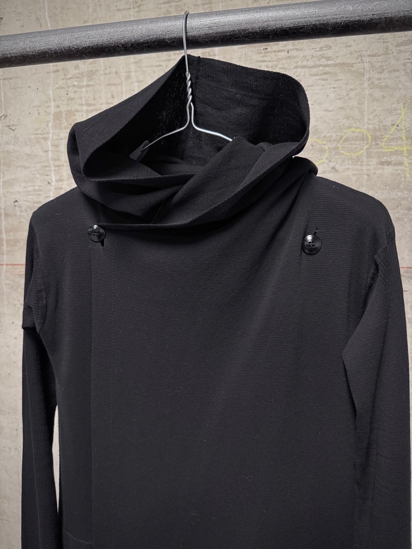 Rick Owens SS15 "FAUN' Hooded Open-Front Cotton Knit Cardigan