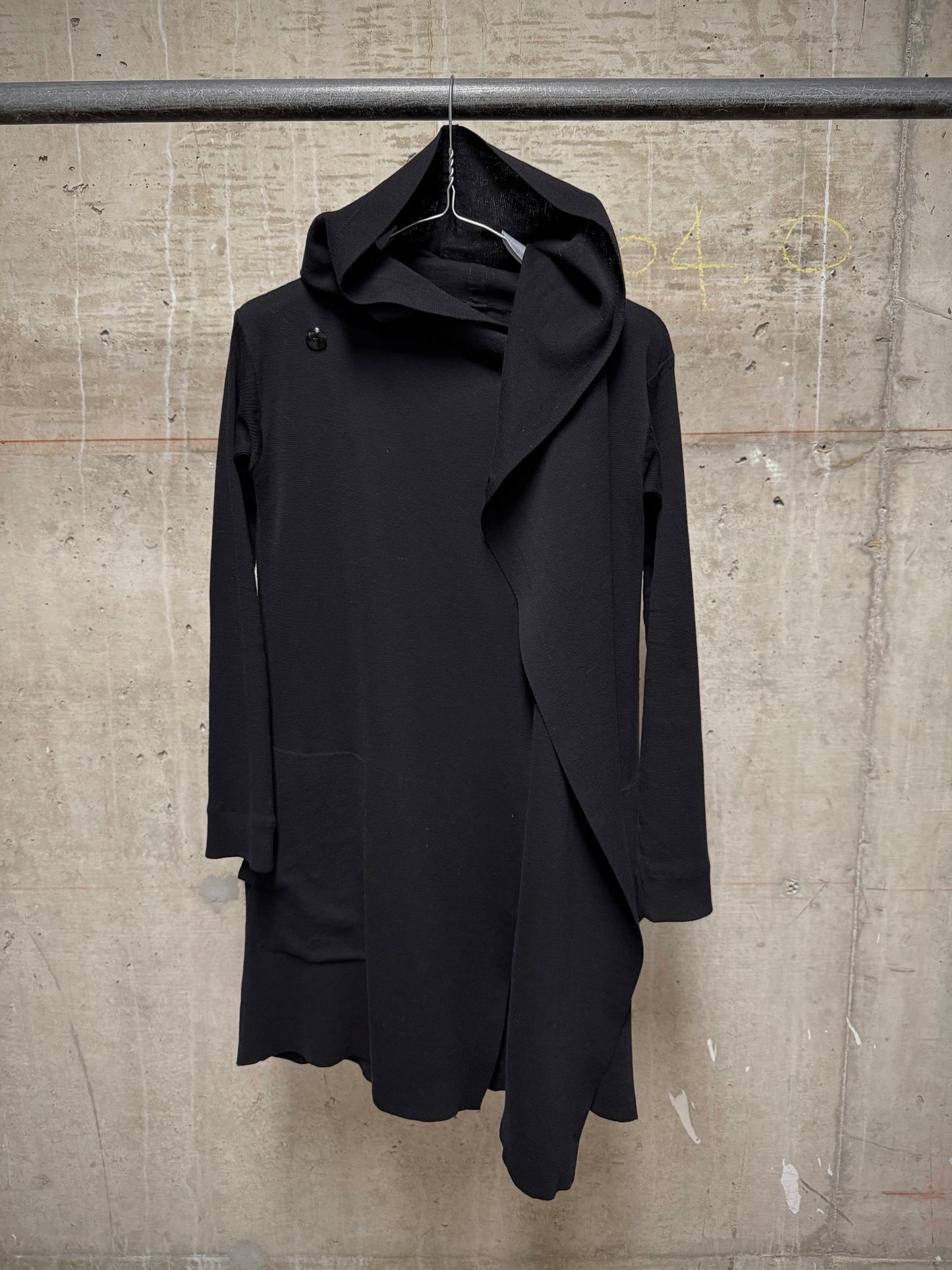 Rick Owens SS15 "FAUN' Hooded Open-Front Cotton Knit Cardigan