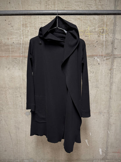 Rick Owens SS15 "FAUN' Hooded Open-Front Cotton Knit Cardigan