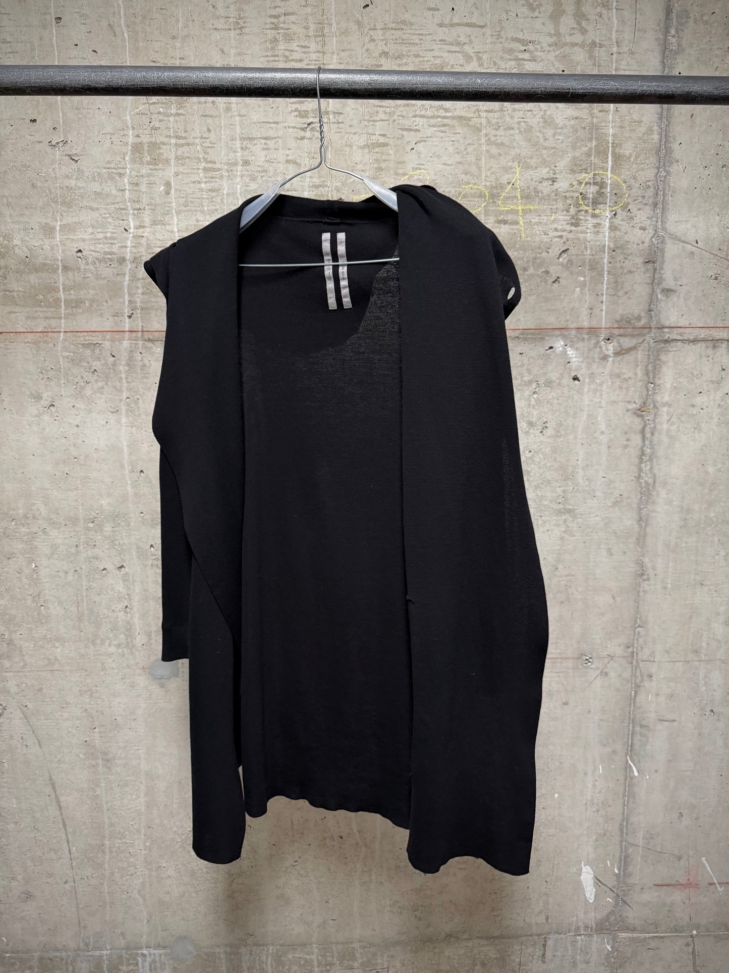 Rick Owens SS15 "FAUN' Hooded Open-Front Cotton Knit Cardigan