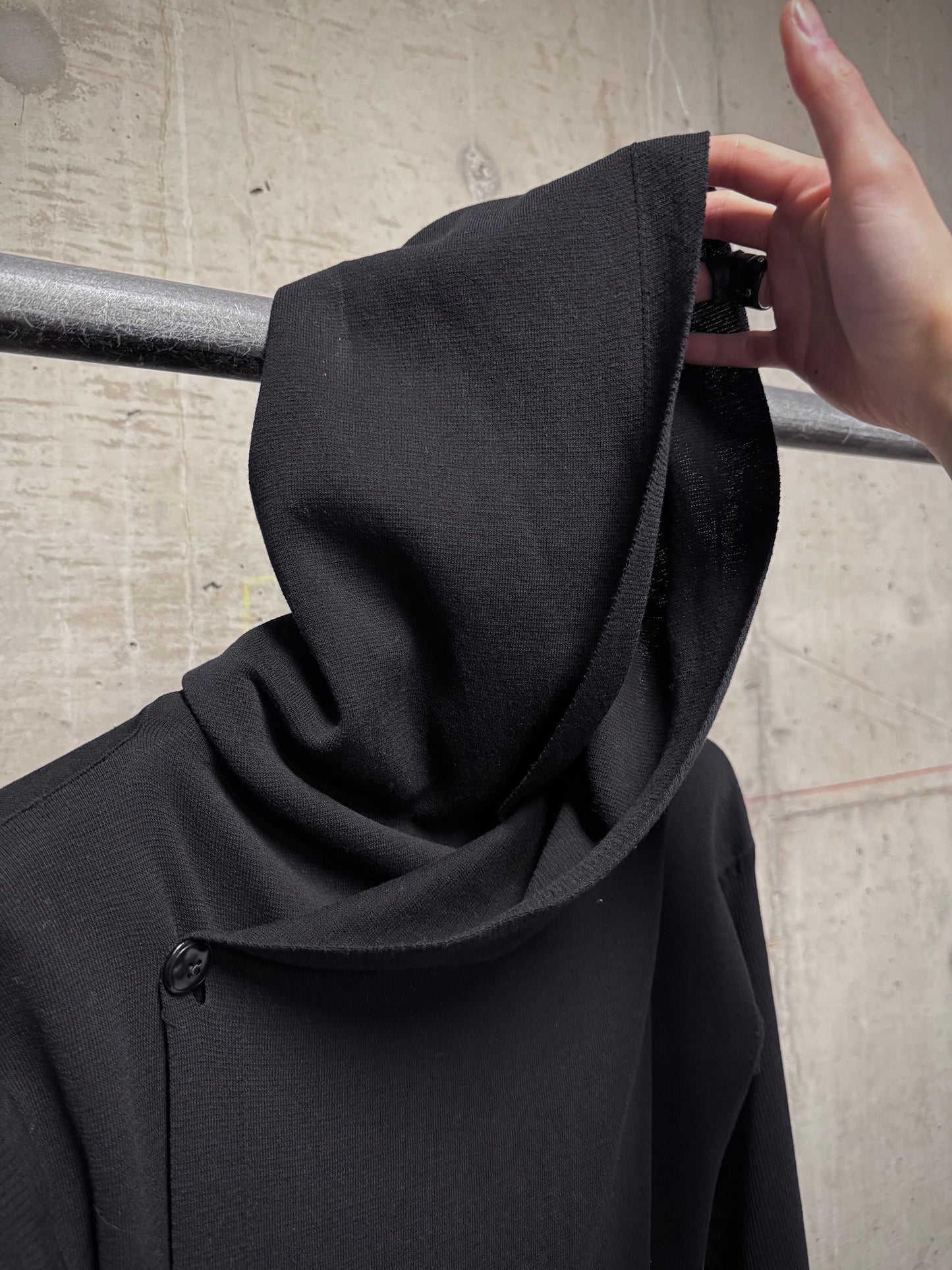 Rick Owens SS15 "FAUN' Hooded Open-Front Cotton Knit Cardigan