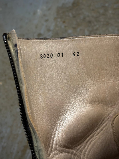 wjk by Jun Hashimoto 00s Dark Brown Reverse Cow Leather Back Zip Boots