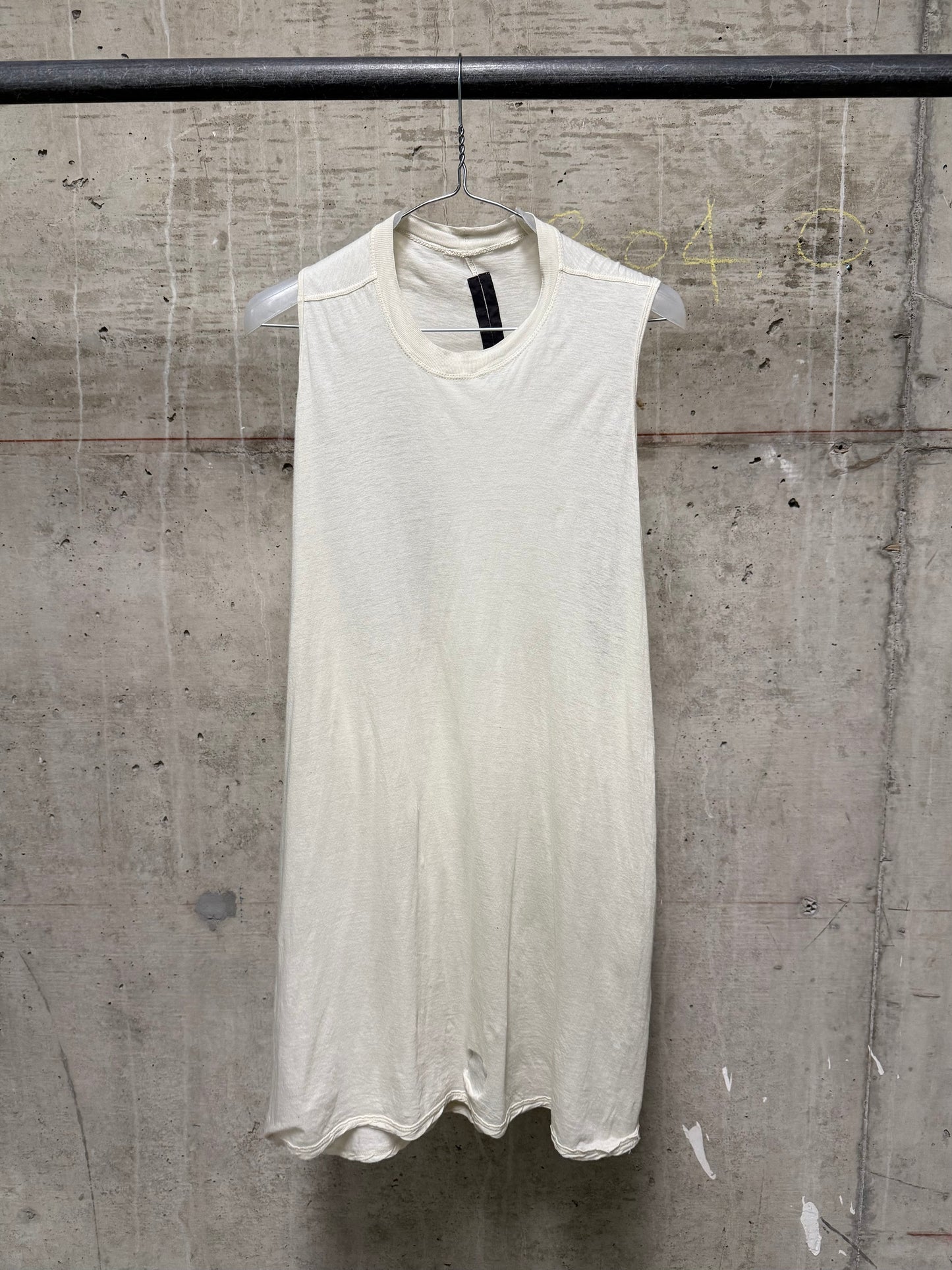 Rick Owens DRKSHDW SS10 "RELEASE" MILK Sheer Long Tank Top