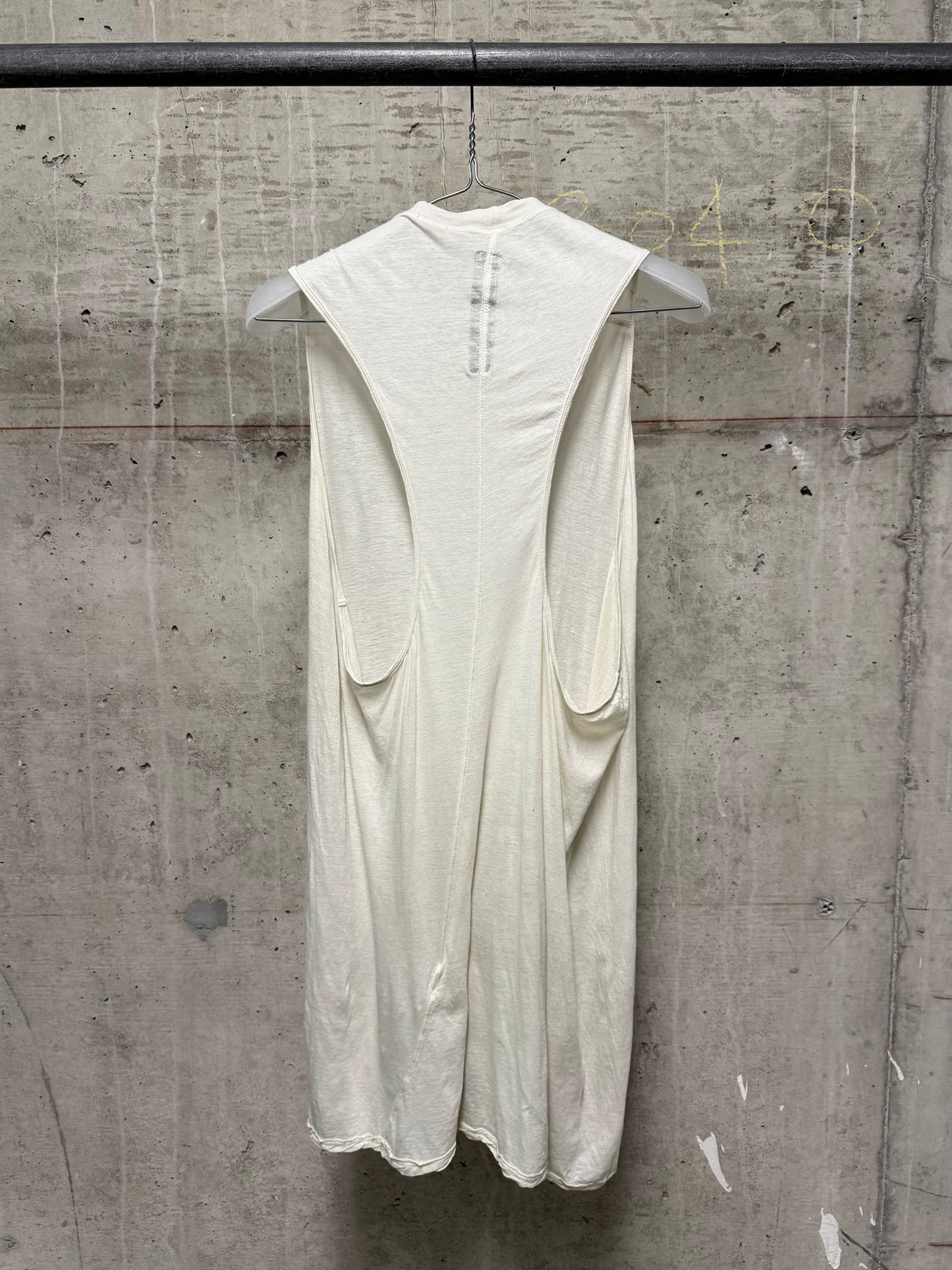 Rick Owens DRKSHDW SS10 "RELEASE" MILK Sheer Long Tank Top