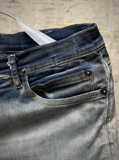 Rick Owens DRKSHDW SS16 "CYCLOPS" DARK DUST Distressed 'Detroit Cut' Skinny Denim