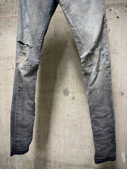 Rick Owens DRKSHDW SS16 "CYCLOPS" DARK DUST Distressed 'Detroit Cut' Skinny Denim