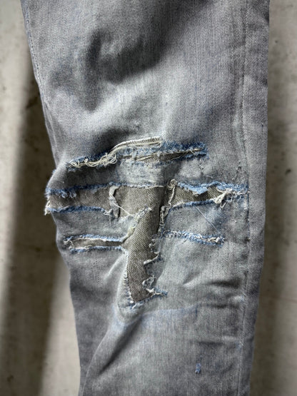 Rick Owens DRKSHDW SS16 "CYCLOPS" DARK DUST Distressed 'Detroit Cut' Skinny Denim