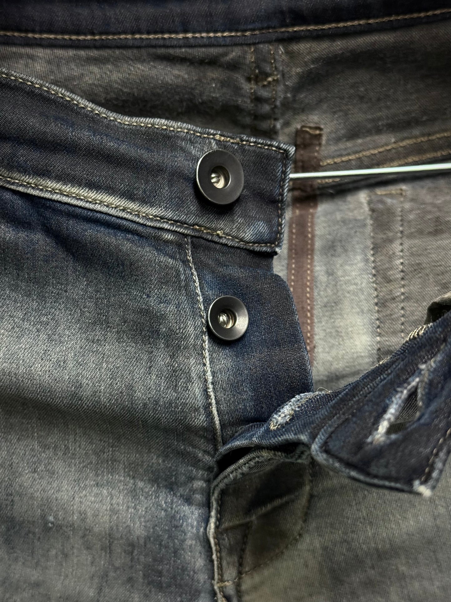 Rick Owens DRKSHDW SS16 "CYCLOPS" DARK DUST Distressed 'Detroit Cut' Skinny Denim