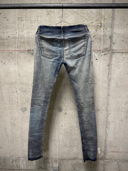 Rick Owens DRKSHDW SS16 "CYCLOPS" DARK DUST Distressed 'Detroit Cut' Skinny Denim