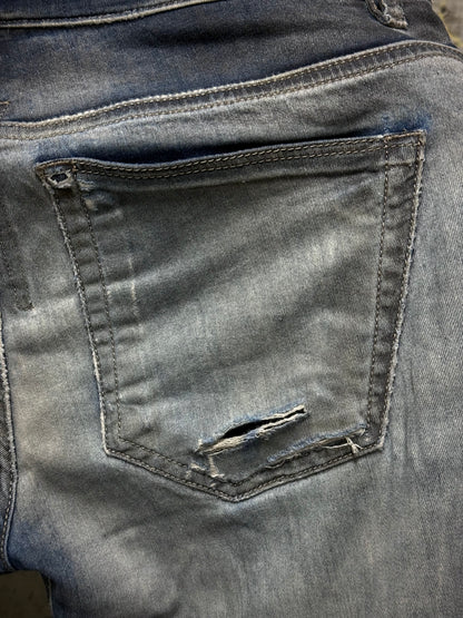 Rick Owens DRKSHDW SS16 "CYCLOPS" DARK DUST Distressed 'Detroit Cut' Skinny Denim