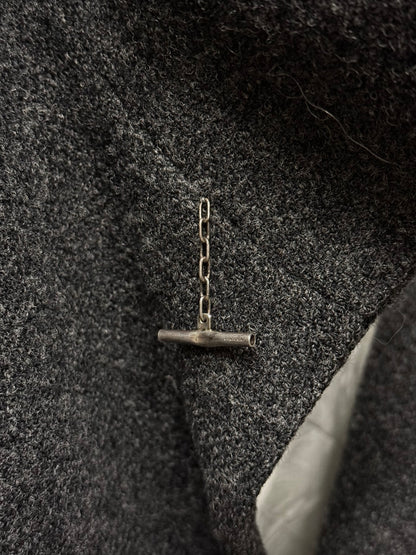 Taichi Murakami Taped Seam Anatomical Cashmere Tweed High Neck Coat