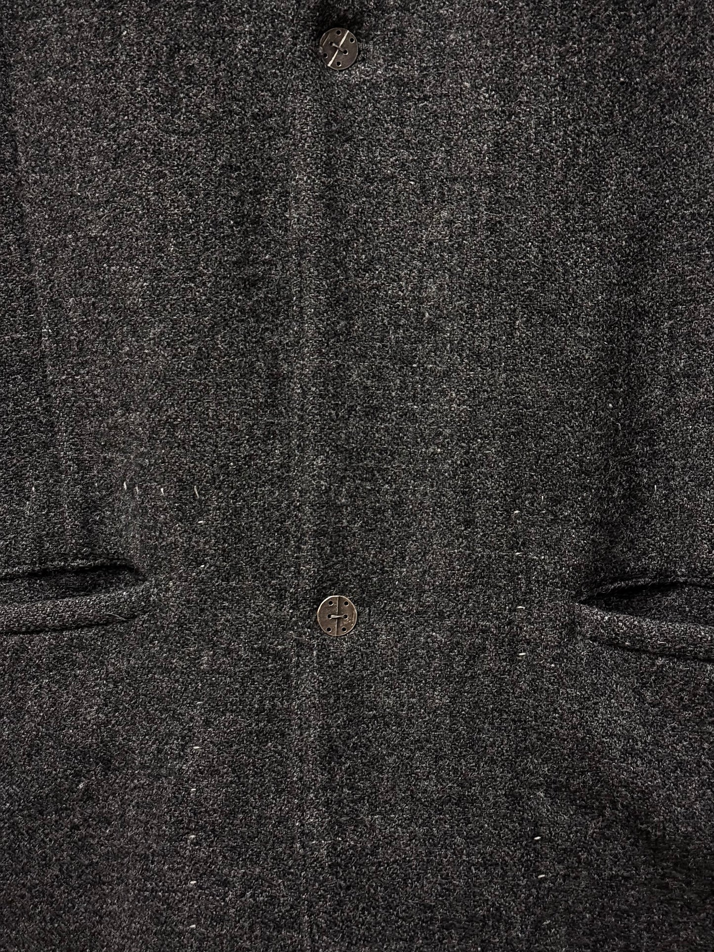 Taichi Murakami Taped Seam Anatomical Cashmere Tweed High Neck Coat