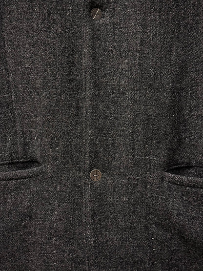 Taichi Murakami Taped Seam Anatomical Cashmere Tweed High Neck Coat