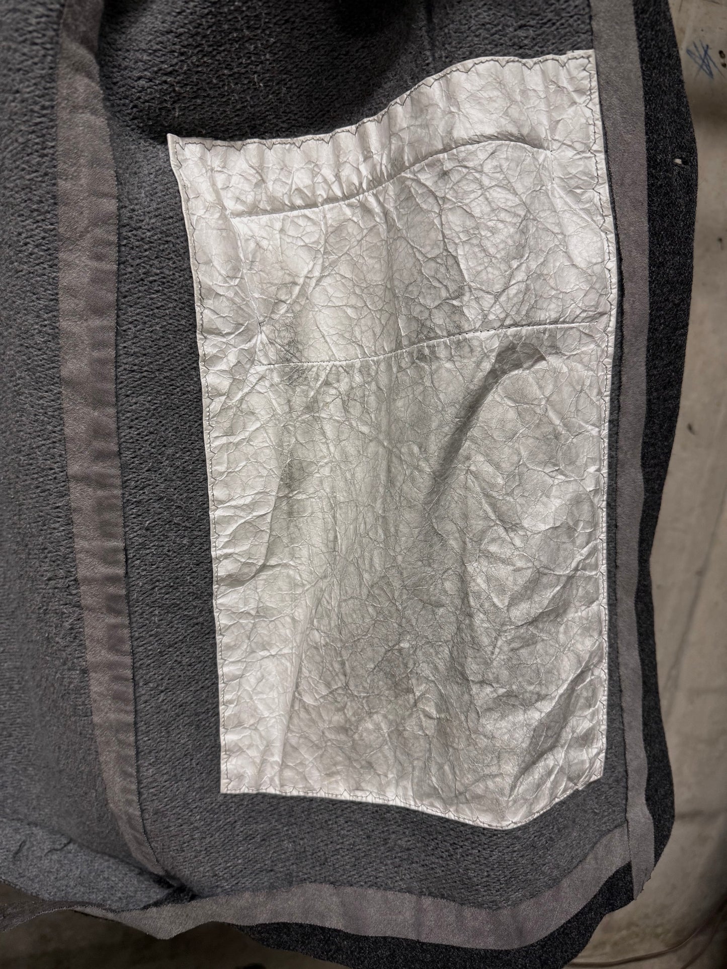 Taichi Murakami Taped Seam Anatomical Cashmere Tweed High Neck Coat