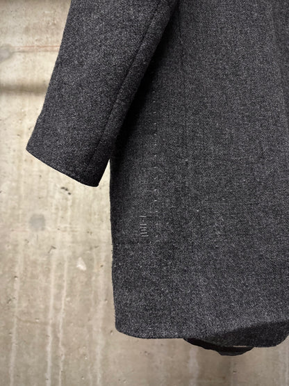Taichi Murakami Taped Seam Anatomical Cashmere Tweed High Neck Coat