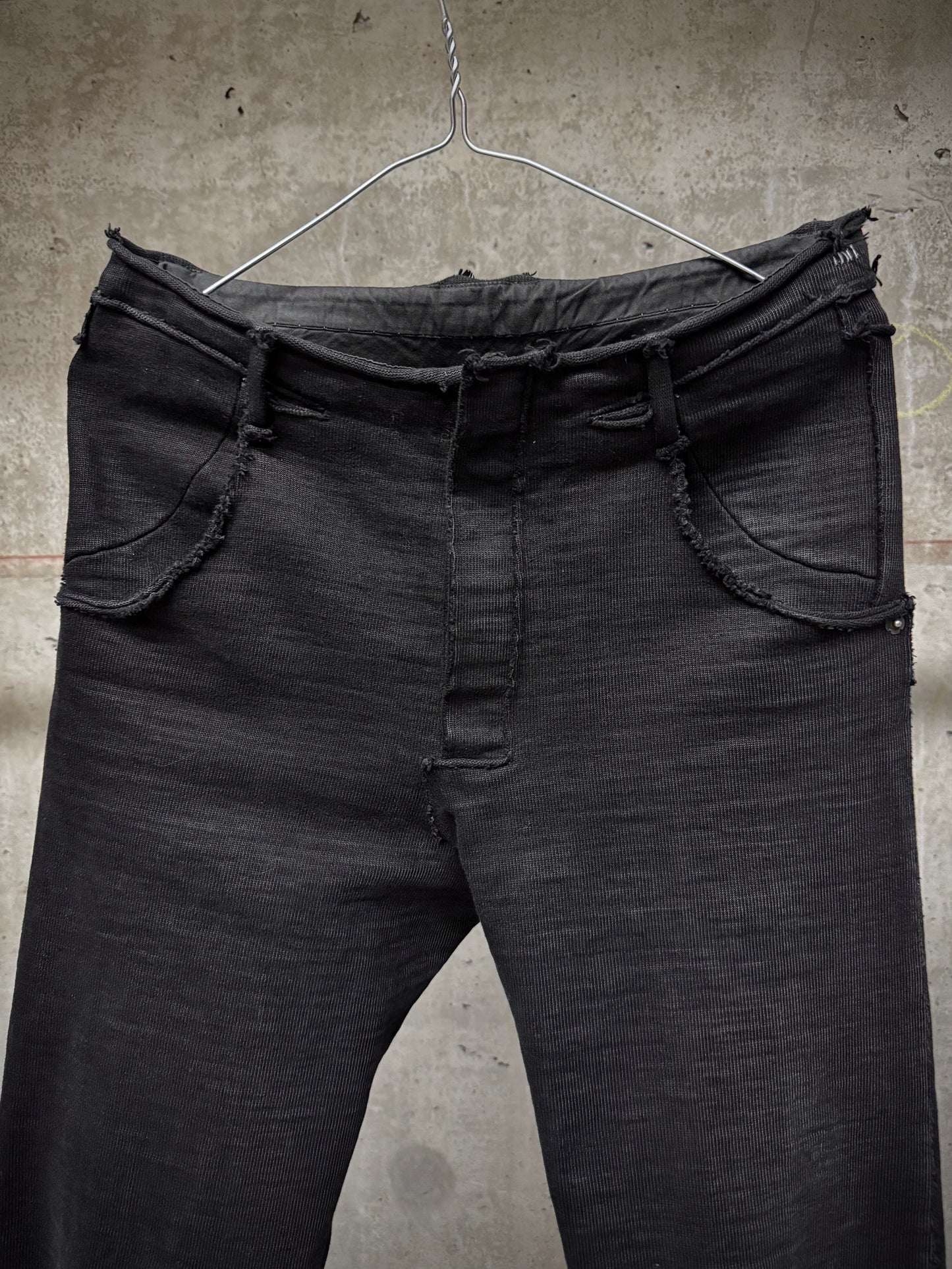 Taichi Murakami 2010s Frayed Edge Heavy Japanese Cotton Jersey Pants