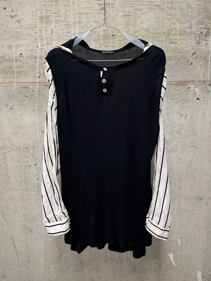 Ann Demeulemeester SS19 Semi-Sheer Striped Henly Long-sleeves