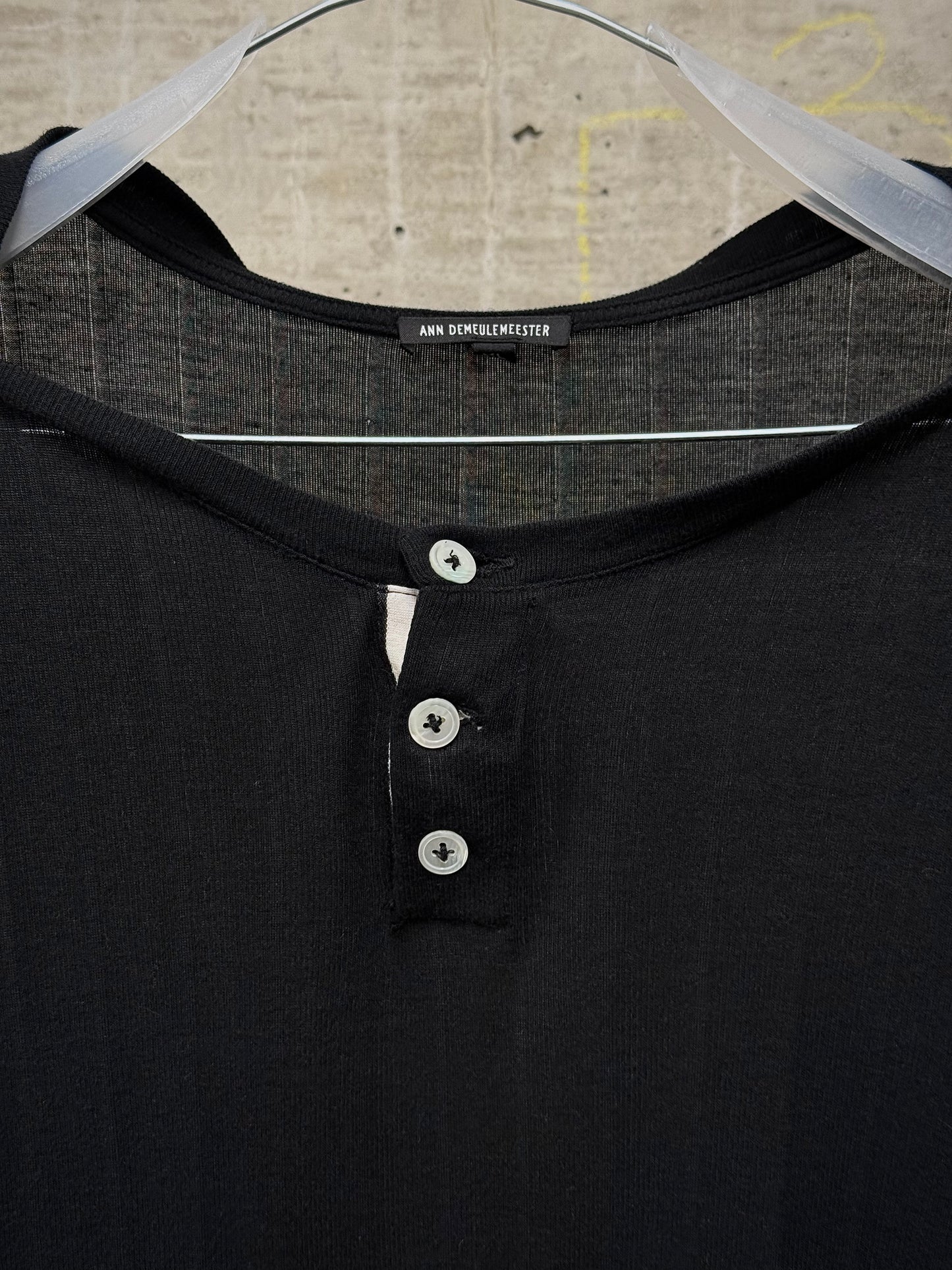 Ann Demeulemeester SS19 Semi-Sheer Striped Henly Long-sleeves