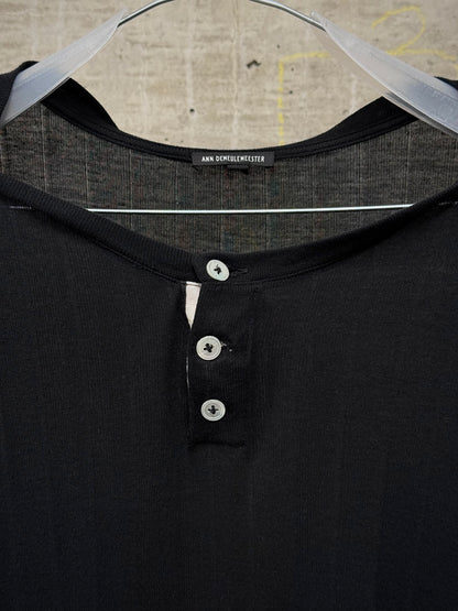 Ann Demeulemeester SS19 Semi-Sheer Striped Henly Long-sleeves