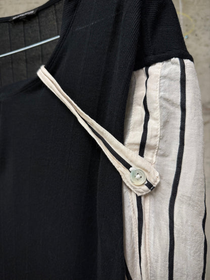 Ann Demeulemeester SS19 Semi-Sheer Striped Henly Long-sleeves