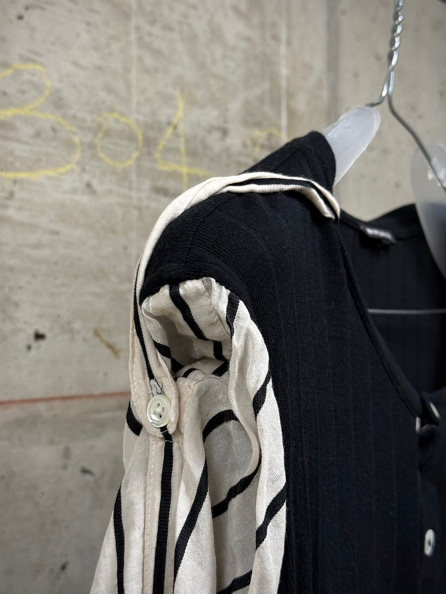 Ann Demeulemeester SS19 Semi-Sheer Striped Henly Long-sleeves