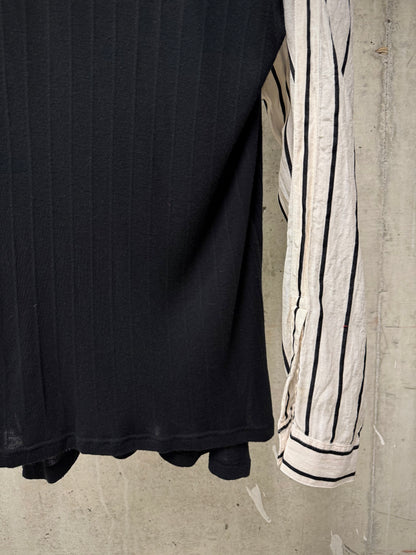 Ann Demeulemeester SS19 Semi-Sheer Striped Henly Long-sleeves