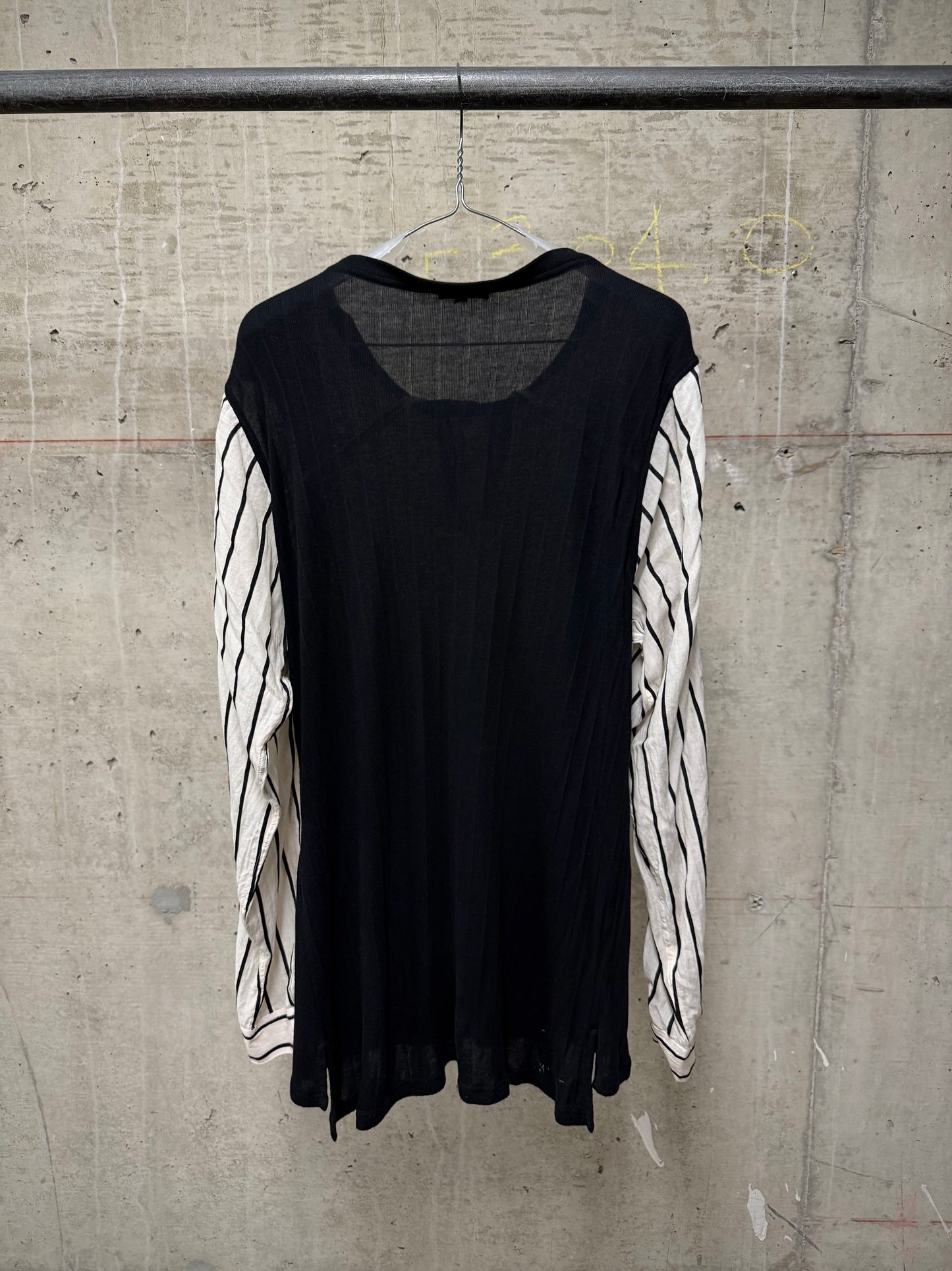 Ann Demeulemeester SS19 Semi-Sheer Striped Henly Long-sleeves