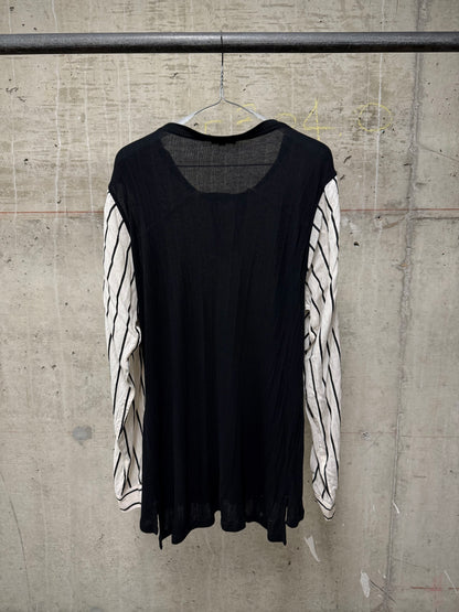 Ann Demeulemeester SS19 Semi-Sheer Striped Henly Long-sleeves
