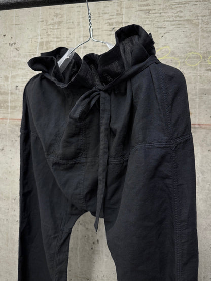Nicolò Ceschi Berrini Early 00s Light Cotton Drop-crotch Paper Bag Pants