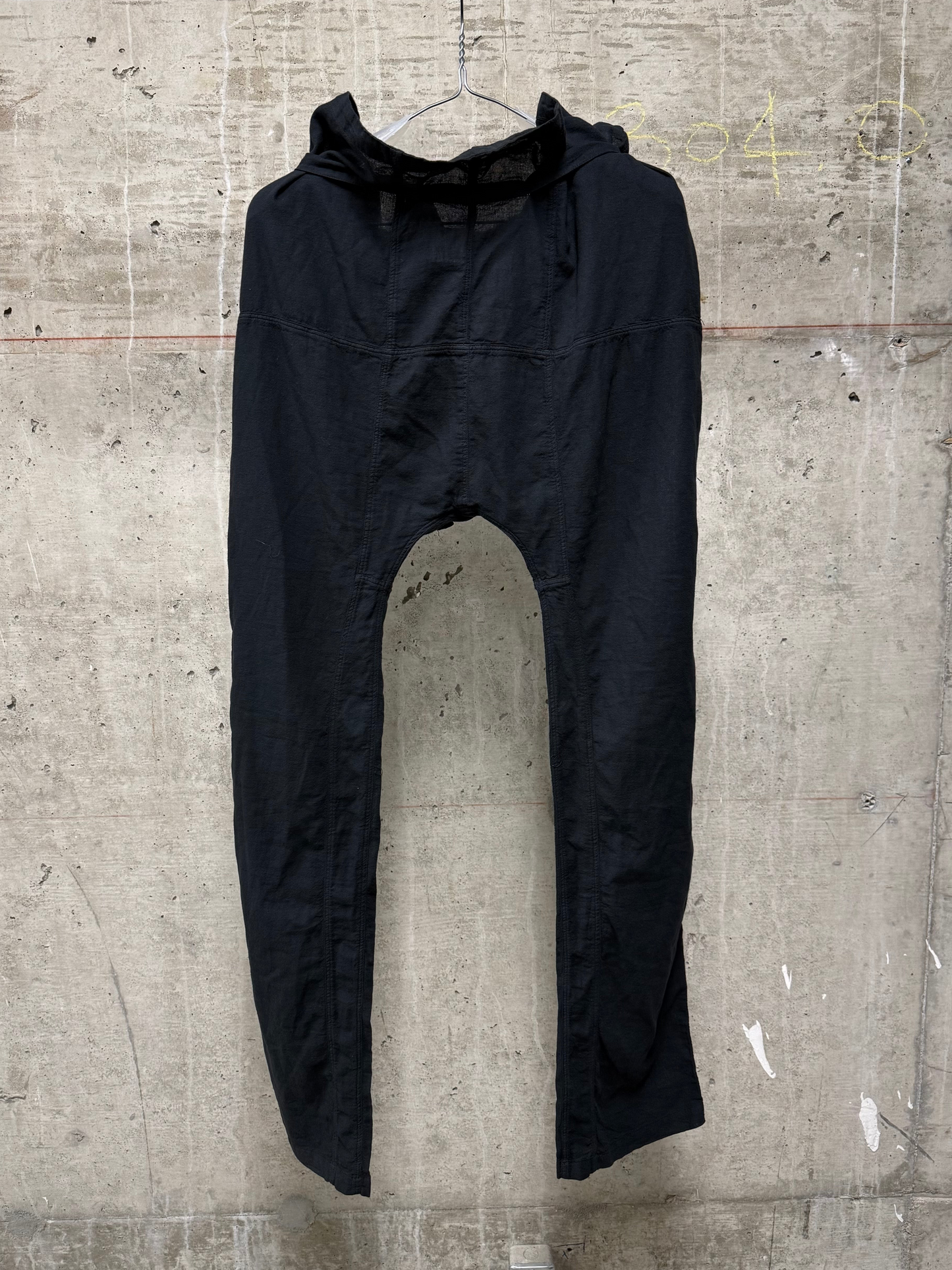 Nicolò Ceschi Berrini Early 00s Light Cotton Drop-crotch Paper Bag Pants