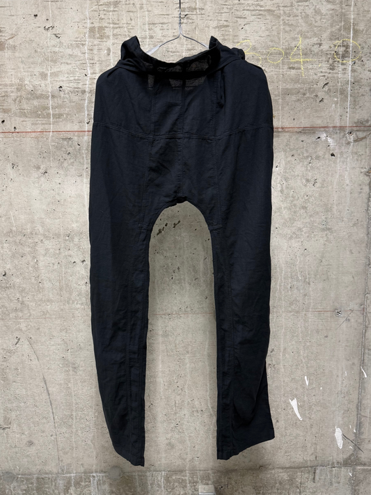 Nicolò Ceschi Berrini Early 00s Light Cotton Drop-crotch Paper Bag Pants