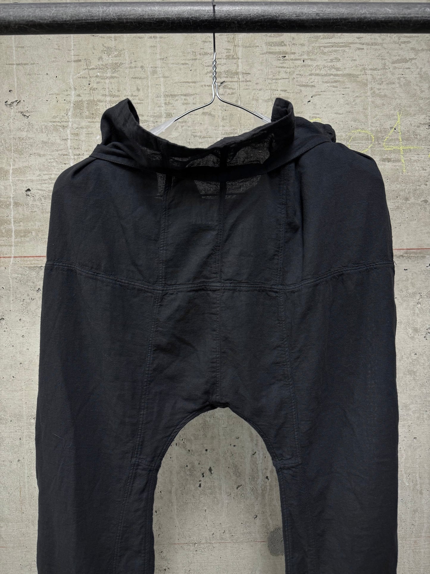Nicolò Ceschi Berrini Early 00s Light Cotton Drop-crotch Paper Bag Pants
