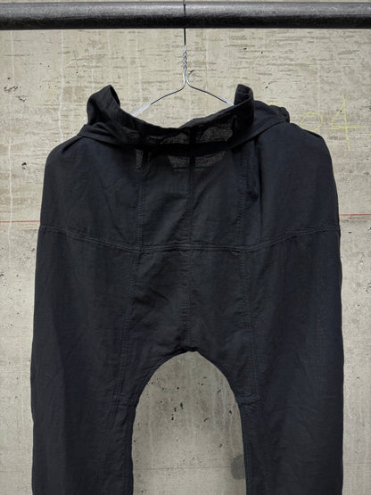 Nicolò Ceschi Berrini Early 00s Light Cotton Drop-crotch Paper Bag Pants