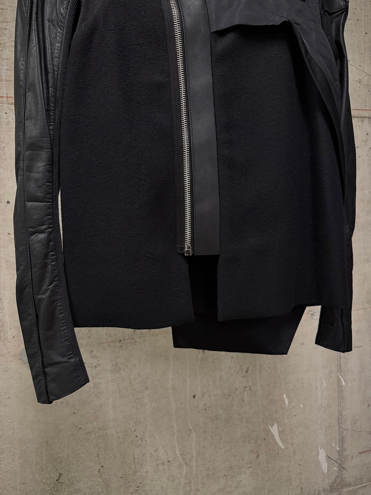 Rick Owens AW11 "LIMO" Asymmetric Hybrid Virgin Wool Leather Jacket