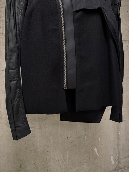 Rick Owens AW11 "LIMO" Asymmetric Hybrid Virgin Wool Leather Jacket