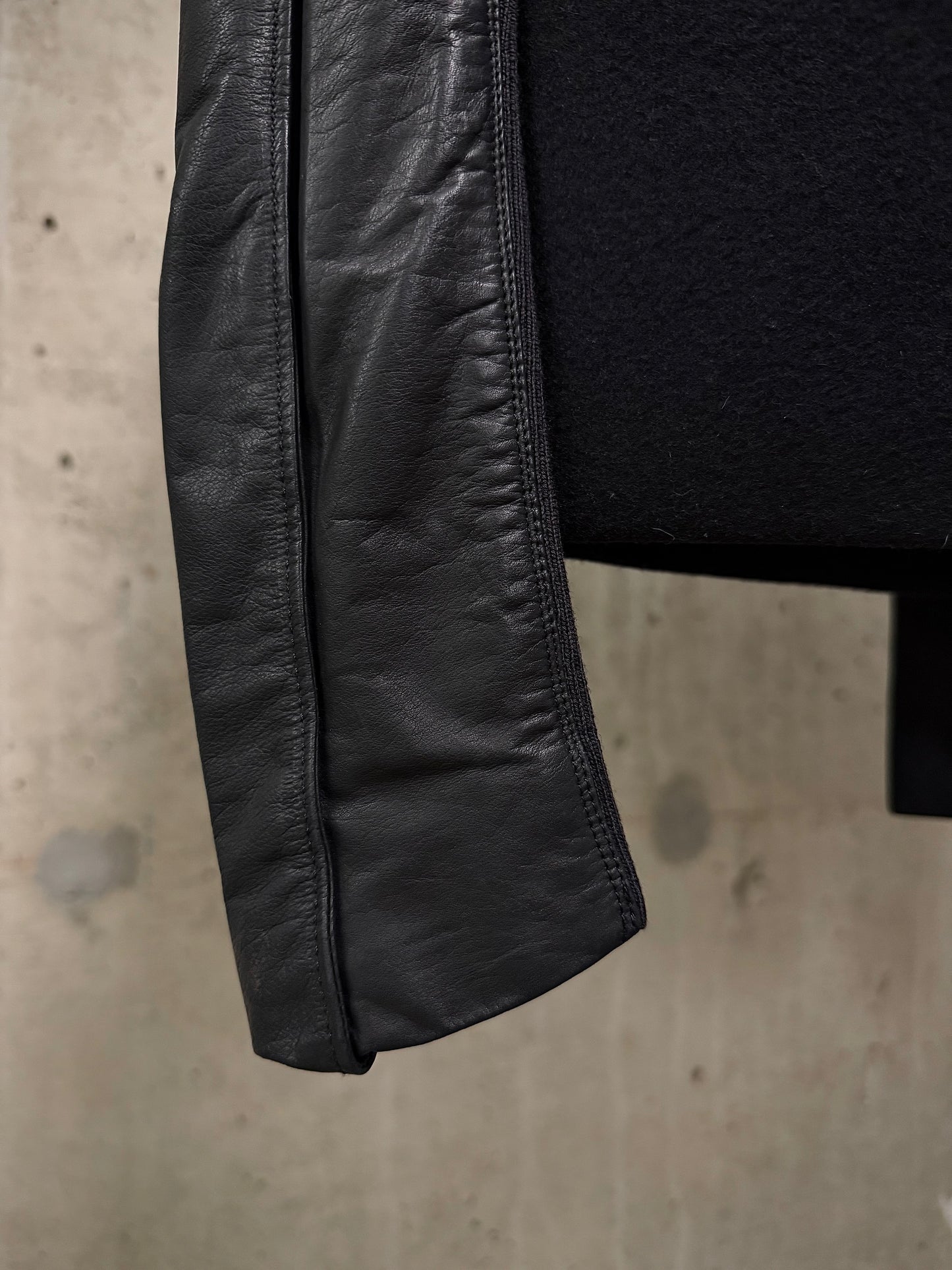 Rick Owens AW11 "LIMO" Asymmetric Hybrid Virgin Wool Leather Jacket