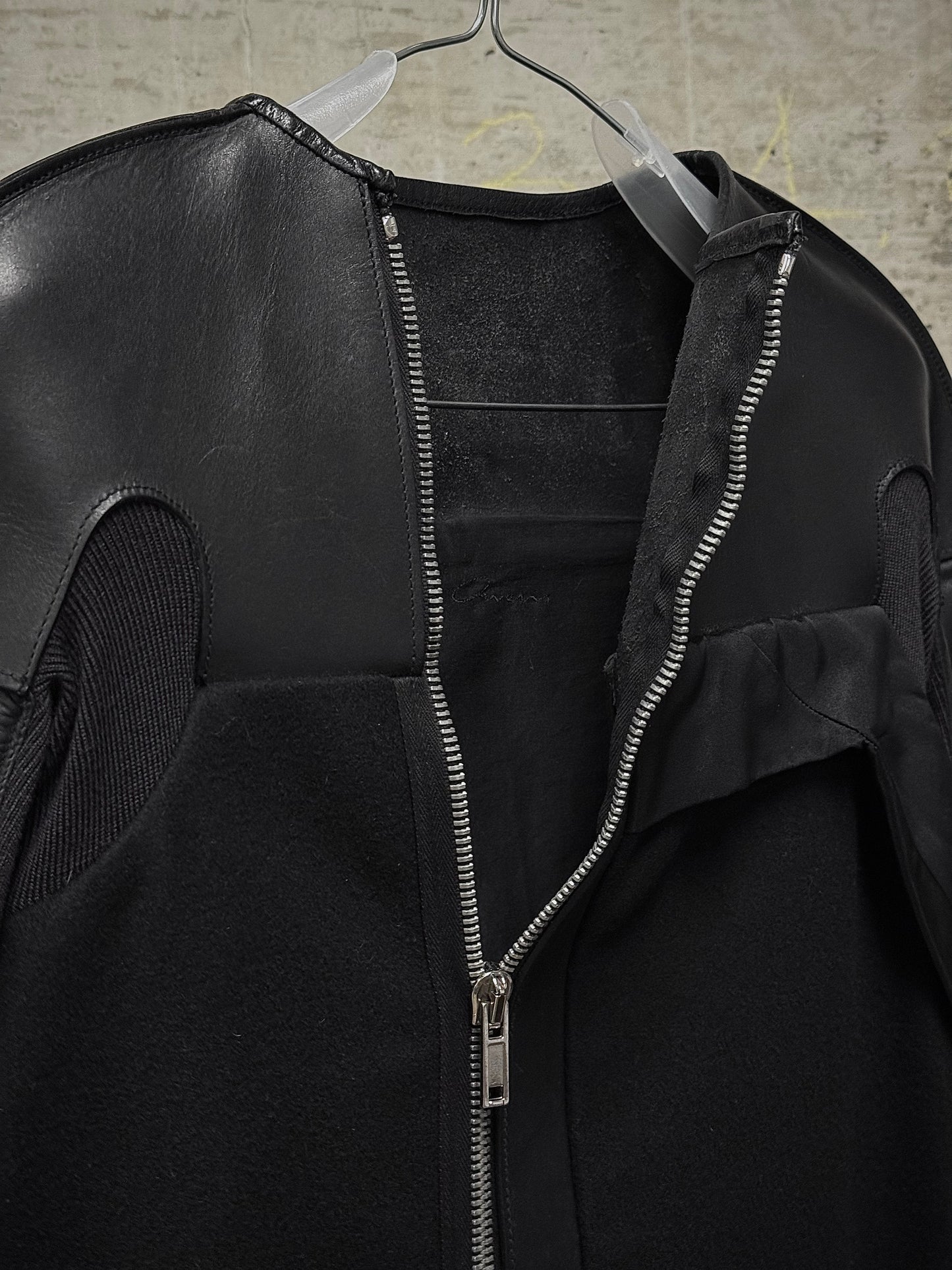 Rick Owens AW11 "LIMO" Asymmetric Hybrid Virgin Wool Leather Jacket