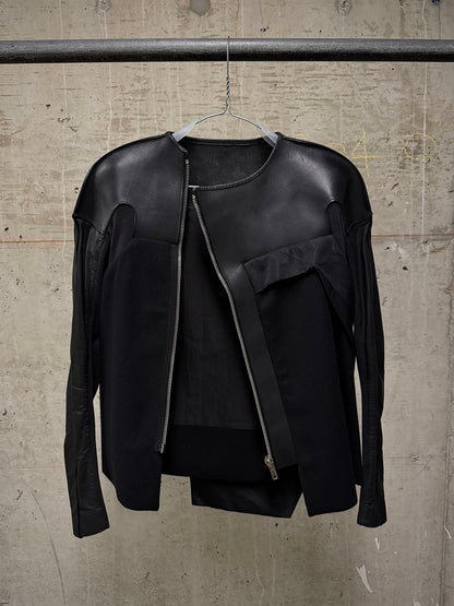Rick Owens AW11 "LIMO" Asymmetric Hybrid Virgin Wool Leather Jacket