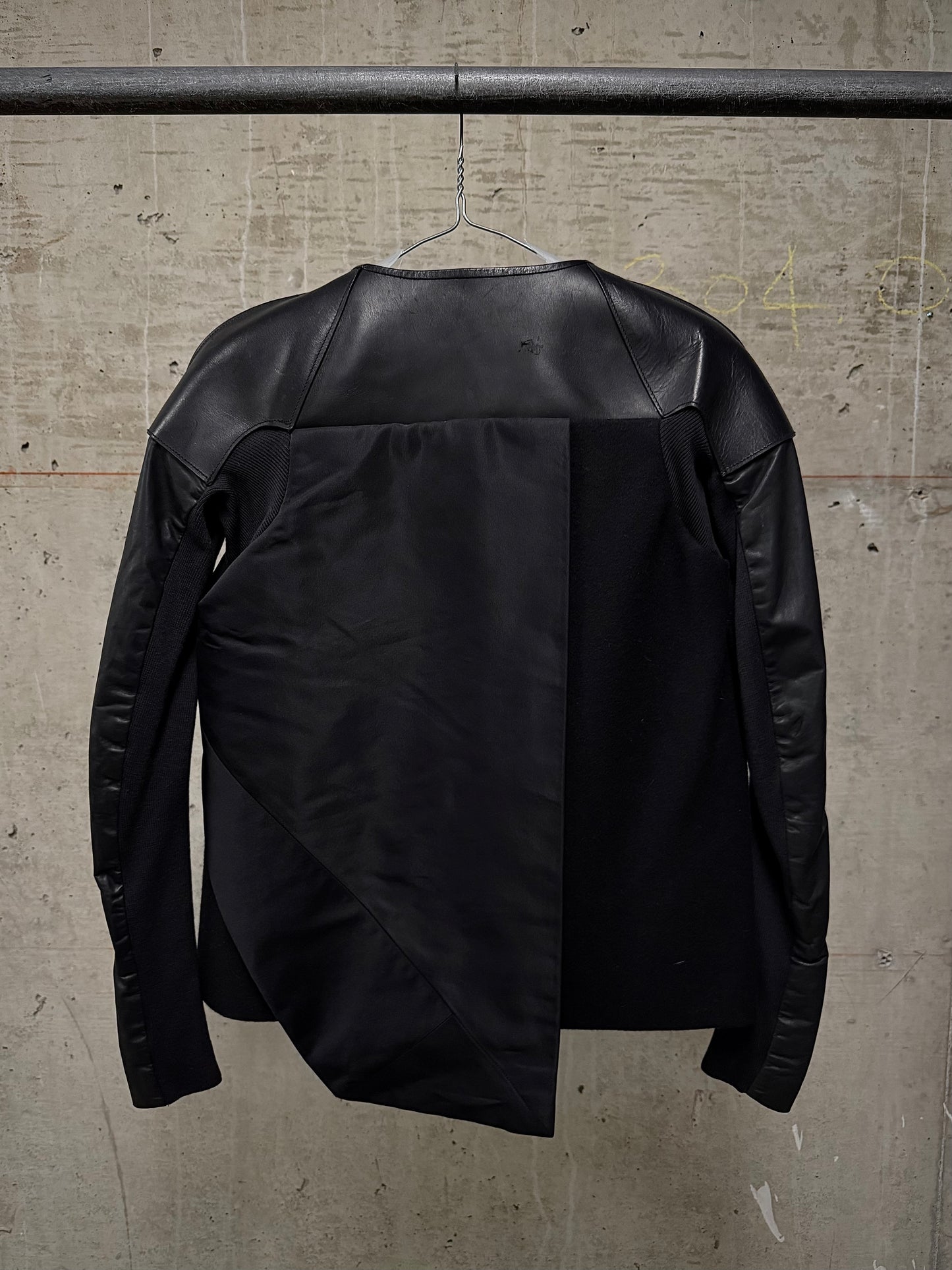Rick Owens AW11 "LIMO" Asymmetric Hybrid Virgin Wool Leather Jacket