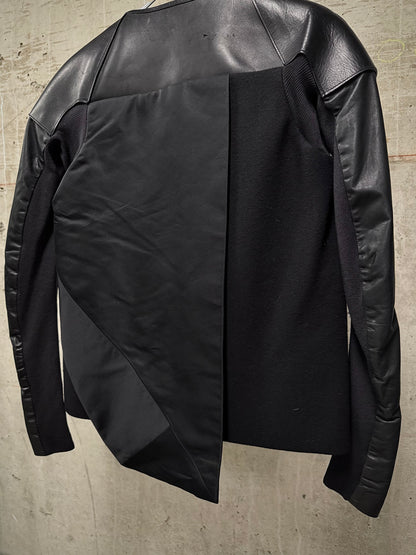 Rick Owens AW11 "LIMO" Asymmetric Hybrid Virgin Wool Leather Jacket