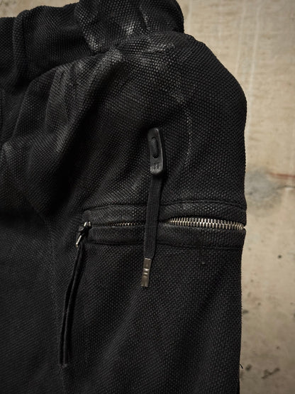 Boris Bidjan Saberi SS17 ‘P15-F0503M’ Object-dyed Vinyl Processed Military Drop-crotch Shorts
