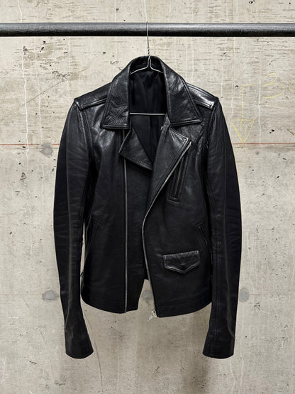 Rick Owens SS17 "WALRUS" Stooges Heavy Calfskin Leather Rider Jacket