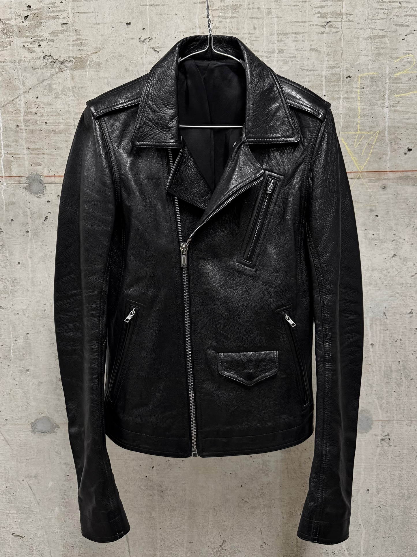 Rick Owens SS17 "WALRUS" Stooges Heavy Calfskin Leather Rider Jacket