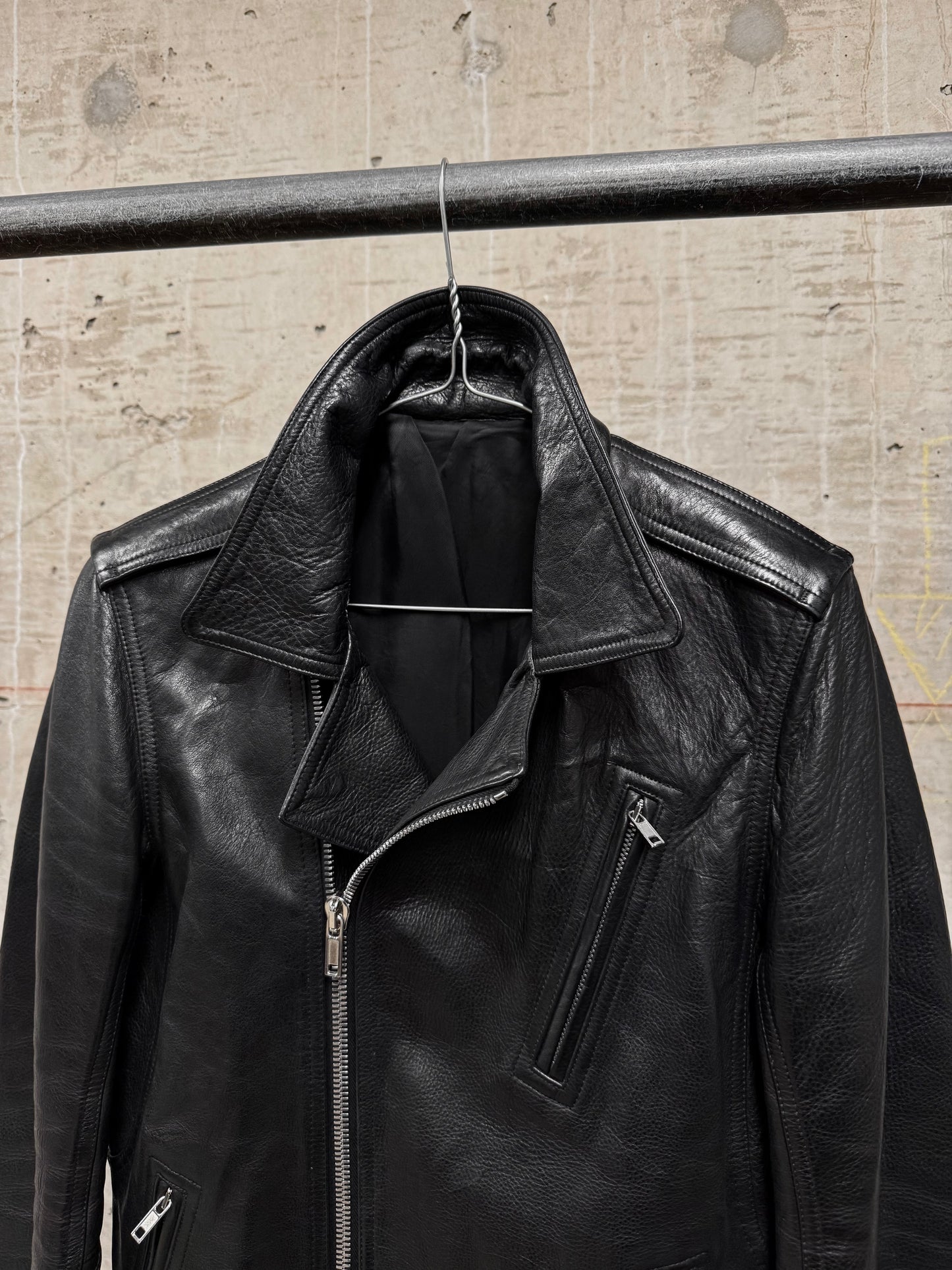 Rick Owens SS17 "WALRUS" Stooges Heavy Calfskin Leather Rider Jacket