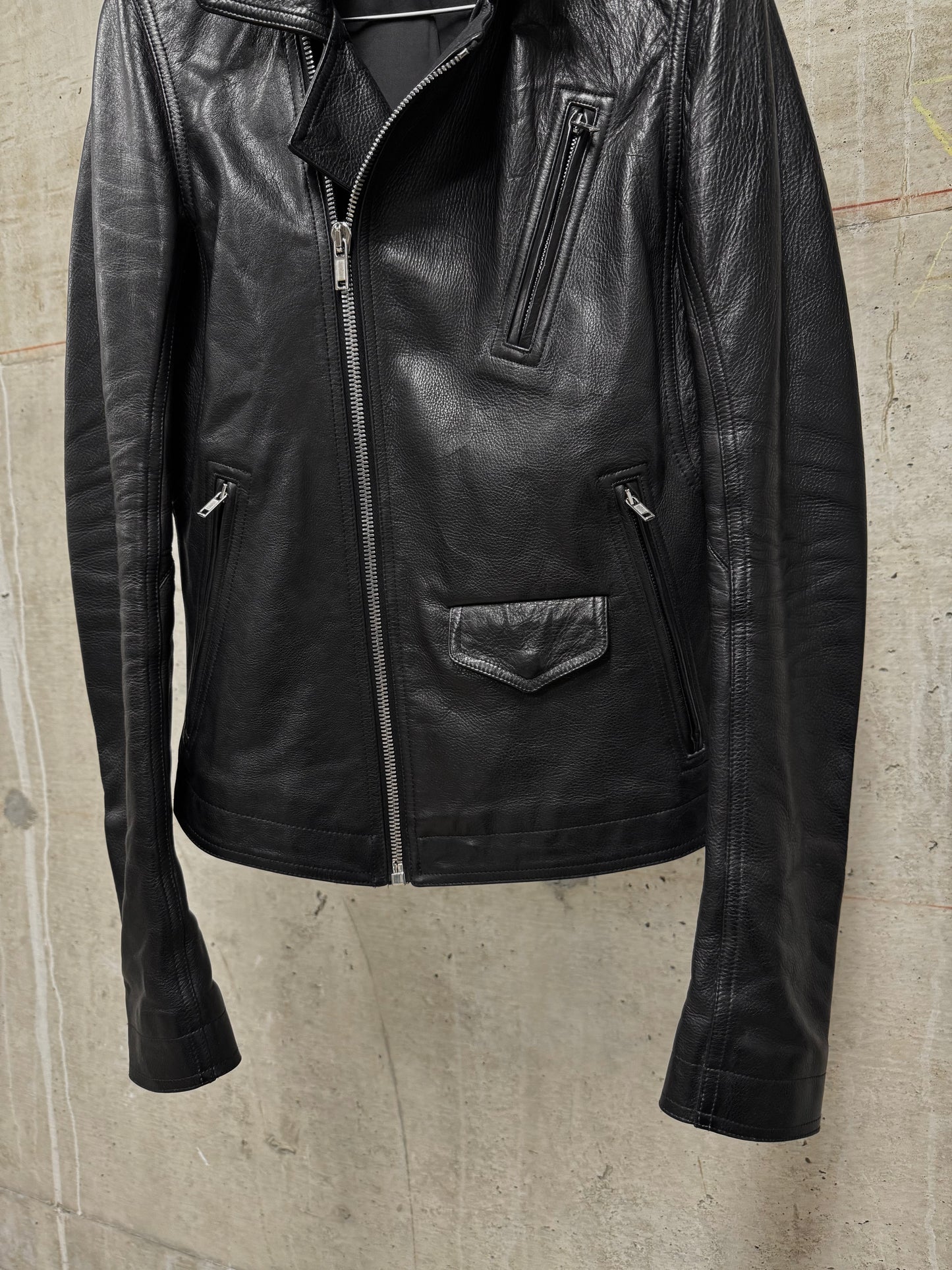 Rick Owens SS17 "WALRUS" Stooges Heavy Calfskin Leather Rider Jacket
