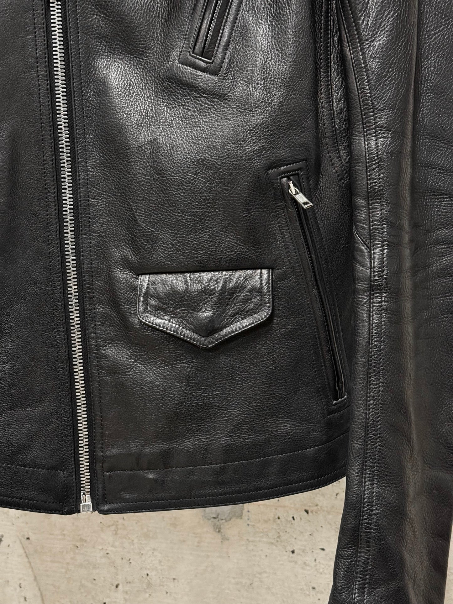 Rick Owens SS17 "WALRUS" Stooges Heavy Calfskin Leather Rider Jacket